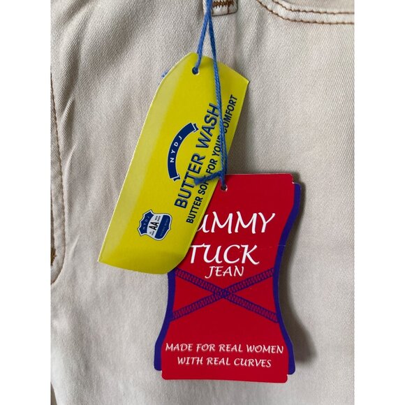 NYDJ Tummy Tuck Jeans Sand Tan Size 14 Stretch Cropped Pants NWT - Picture 6 of 11